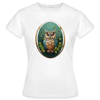 Hibou oiseau de nuit - T-shirt Femme - blanc - Devant - AI Model Female 172 dark (172cm)