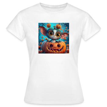 Petite Créature de Halloween dans Citrouille - T-shirt Femme - blanc - Devant - AI Model Female 172 dark (172cm)