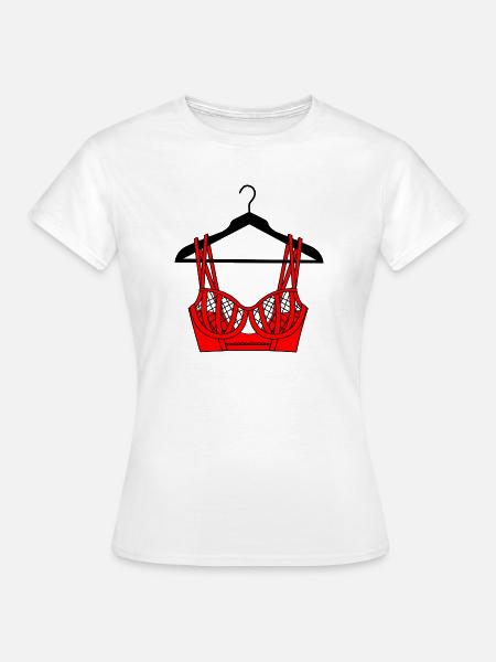 BH rot zum Kleiderbügel - Frauen T-Shirt - Weiß