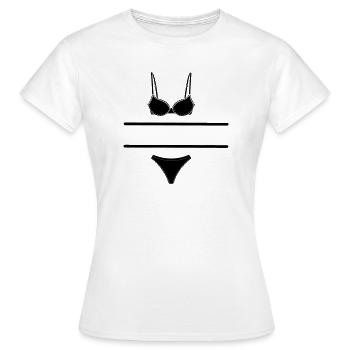 Lingerie logo for shop or market stall seller - Women's T-Shirt - white - Front - AI Model Female 172 dark (172cm)