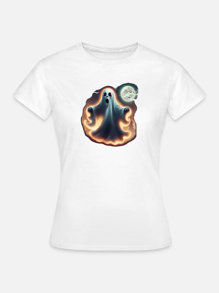 Halloween Ghost - Printflow - Frauen T-Shirt - Weiß