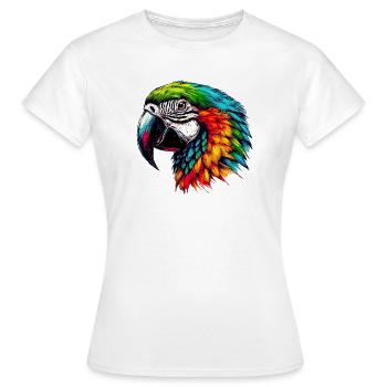 Papageien-Ara - Frauen T-Shirt - Weiß - Vorne - AI Model Female 172 dark (172cm)