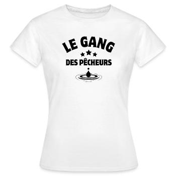 pêche, pêcheur, canne à pêche - T-shirt Femme - blanc - Devant - AI Model Female 172 dark (172cm)