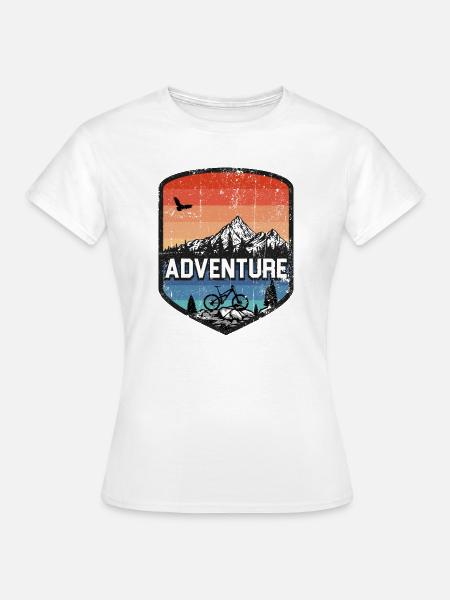Adventure Summit MTB Sonnenuntergang - Frauen T-Shirt - Weiß