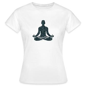 Meditative Pose - Frauen T-Shirt - Weiß - Vorne - AI Model Female 172 dark (172cm)