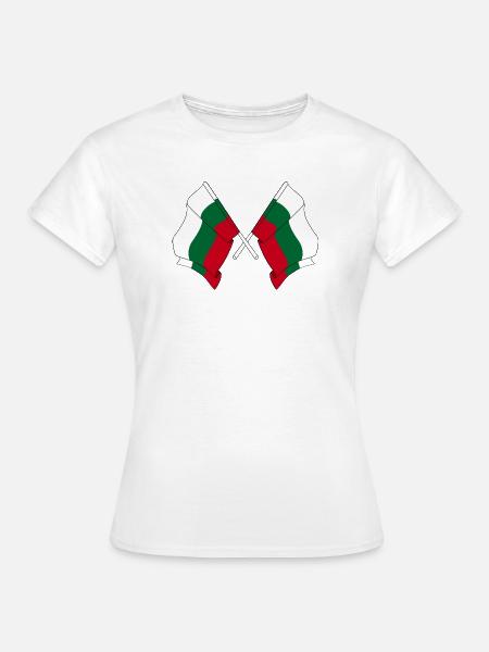 Zwei Flaggen Bulgarien - Frauen T-Shirt - Weiß