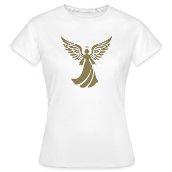 engel silhouette weihnachten heiligenschein - Frauen T-Shirt - Weiß - Vorne - AI Model Female 172 dark (172cm)