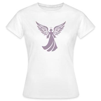 engel silhouette weihnachten heiligenschein - Frauen T-Shirt - Weiß - Vorne - AI Model Female 172 dark (172cm)