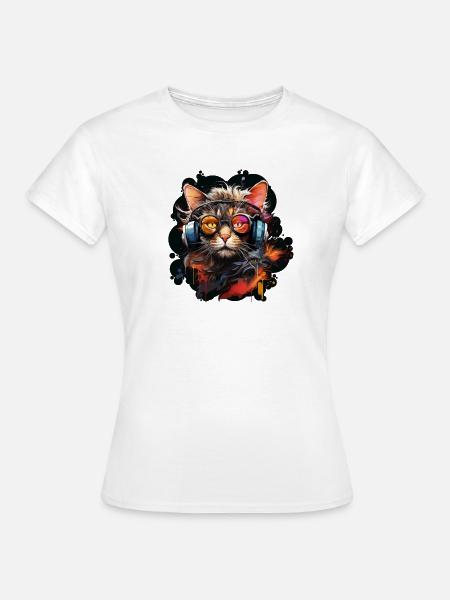 The Gamer Cat - Frauen T-Shirt - Weiß
