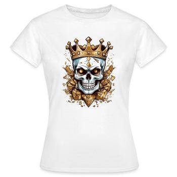 Totenkopf, mit goldener Krone - Frauen T-Shirt - Weiß - Vorne - AI Model Female 172 dark (172cm)