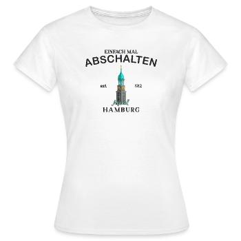 Hamburger Michel, Einfach abschalten, Zeichnung - Frauen T-Shirt - Weiß - Vorne - AI Model Female 172 dark (172cm)