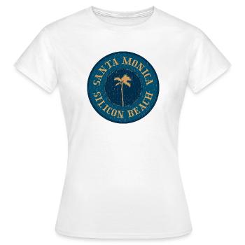 Logo rétro de Santa Monica – Style Silicon Beach - T-shirt Femme - blanc - Devant - AI Model Female 172 dark (172cm)