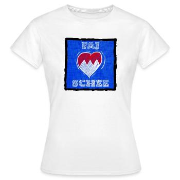 FAI SCHEE - Franconian dialect is nice. - Women's T-Shirt - white - Front - AI Model Female 172 dark (172cm)
