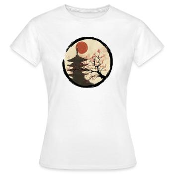 Kyoto en fleurs - T-shirt Femme - blanc - Devant - AI Model Female 172 dark (172cm)
