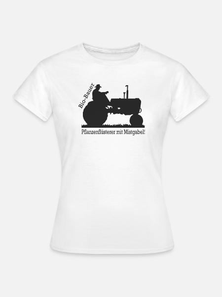 Biobauer Pflanzenflüsterer Mistgabel Geschenk - Frauen T-Shirt - Weiß