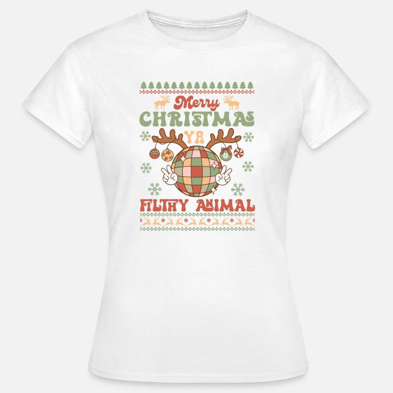 Hässlicher Weihnachtspullover - Frauen T-Shirt - Weiß