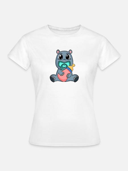 Baby Nilpferd Motiv - Frauen T-Shirt - Weiß