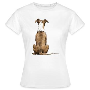 Lévrier - T-shirt Femme - blanc - Devant - AI Model Female 172 dark (172cm)