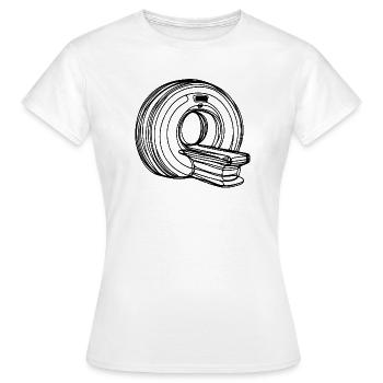 Radiologie-MRT-Scanner One Line Art Manip Radio - Frauen T-Shirt - Weiß - Vorne - AI Model Female 172 dark (172cm)