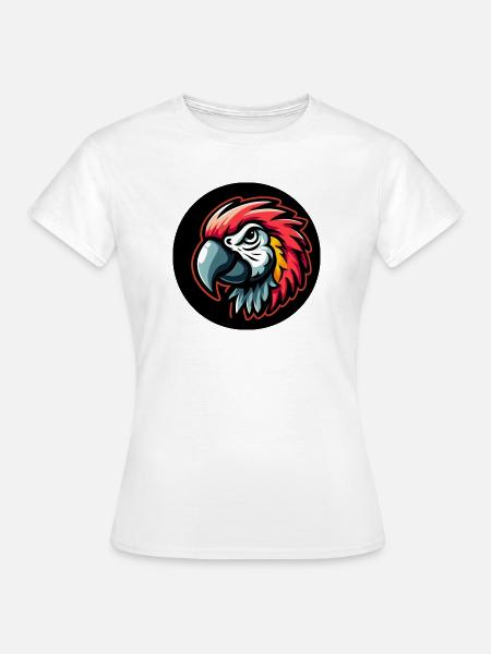 Papagei Comic Kopf bunt - Frauen T-Shirt - Weiß