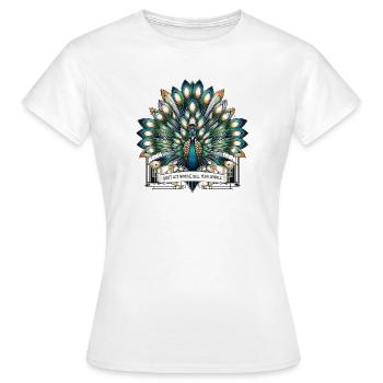 Don't Let Anyone Dull Your Sparkle - Peacock - Positi - Women's T-Shirt - white - Front - AI Model Female 172 dark (172cm)