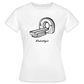 Radiologie Scanner IRM One Line Art Manip Radio - T-shirt Femme - blanc - Devant - AI Model Female 172 dark (172cm)