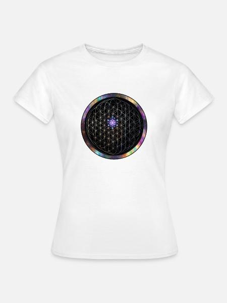 Blume der Leben Kosmos Kreis - Frauen T-Shirt - Weiß