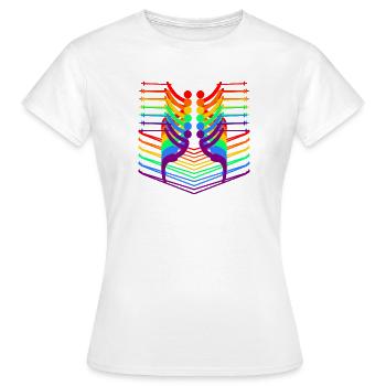SKIFAHREN WINTERSPORT - REGENBOGEN LGBTQ - Frauen T-Shirt - Weiß - Vorne - AI Model Female 172 dark (172cm)
