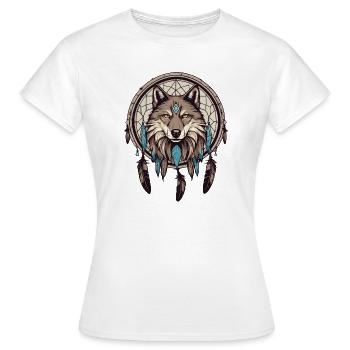 Attrape-rêves avec loup - T-shirt Femme - blanc - Devant - AI Model Female 172 dark (172cm)