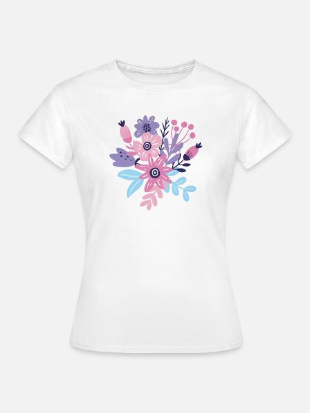 Pastellfarbene Blumenexplosion - Frauen T-Shirt - Weiß