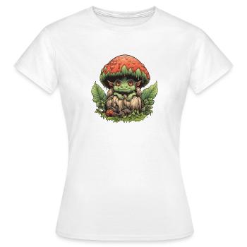 Petite Créature Champignon Fantasy Forêt Chemise Champignon - T-shirt Femme - blanc - Devant - AI Model Female 172 dark (172cm)
