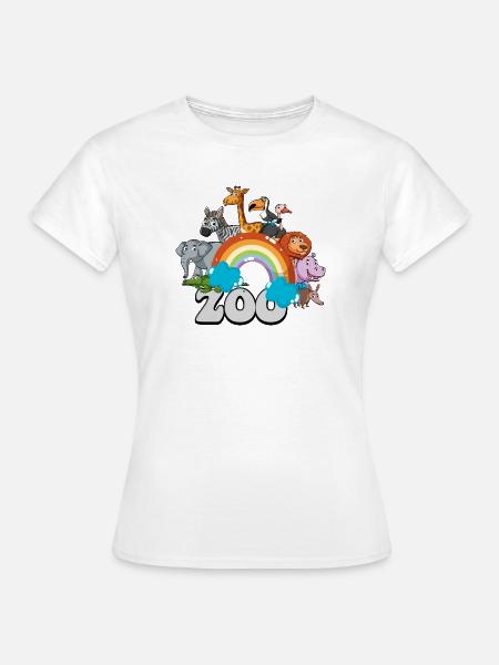 Regenbogen-Zoo-Parade - Frauen T-Shirt - Weiß