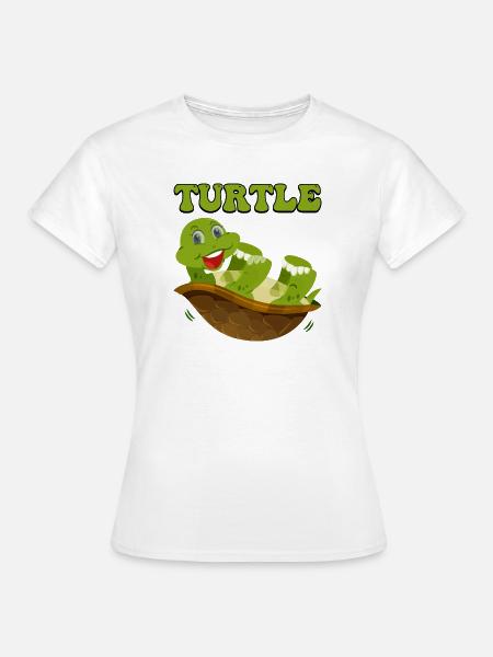 Verspielte Schildkröte in fröhlichem Panzer - Frauen T-Shirt - Weiß