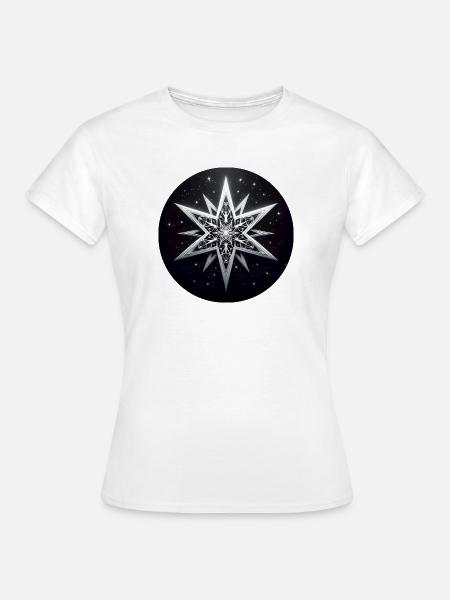 Stern weiß grau Faltkunst - Frauen T-Shirt - Weiß