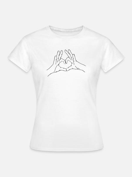 Herz aus Händen - Frauen T-Shirt - Weiß