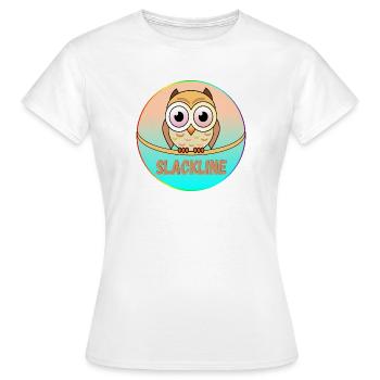 SLACKLINE EULEN - VOGEL - Frauen T-Shirt - Weiß - Vorne - AI Model Female 172 dark (172cm)