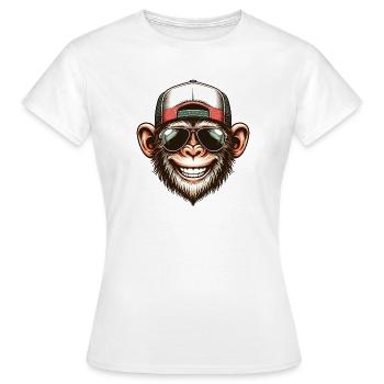 Lustiger Affe - Frauen T-Shirt - Weiß - Vorne - AI Model Female 172 dark (172cm)