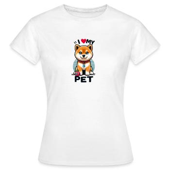 J’aime mon animal de compagnie - T-shirt Femme - blanc - Devant - AI Model Female 172 dark (172cm)