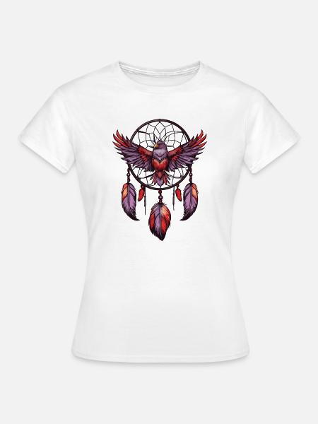 Traumfänger mit Vogel - Frauen T-Shirt - Weiß