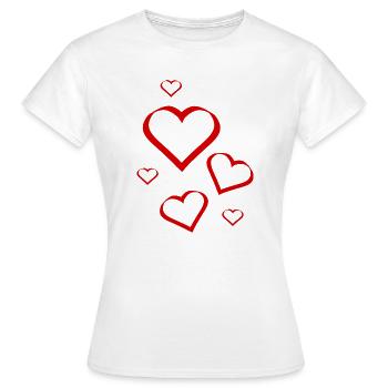 rotes Herz rot Herzen rot Herz Geschenk - Frauen T-Shirt - Weiß - Vorne - AI Model Female 172 dark (172cm)