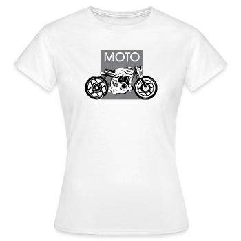 moto moto icône motard logo garage icône graphique - T-shirt Femme - blanc - Devant - AI Model Female 172 dark (172cm)