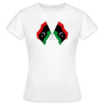 Two flags Libya - Women's T-Shirt - white - Front - AI Model Female 172 dark (172cm)
