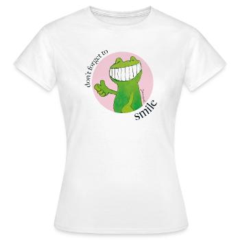 Janosch Günter Kastenfrosch Don't Forget To Smile - Frauen T-Shirt - Weiß - Vorne - AI Model Female 172 dark (172cm)