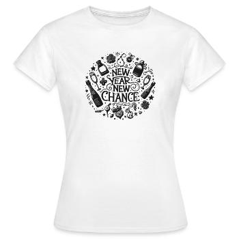 Nouvel An Nouvelle Chance Réveillon du Nouvel An Chance - T-shirt Femme - blanc - Devant - AI Model Female 172 dark (172cm)