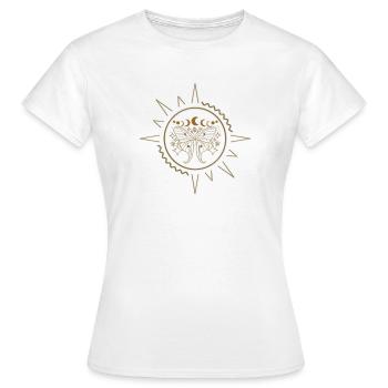 Papillons élégants en filigrane doré. - T-shirt Femme - blanc - Devant - AI Model Female 172 dark (172cm)
