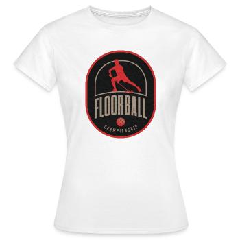 Écusson du championnat de floorball - T-shirt Femme - blanc - Devant - AI Model Female 172 dark (172cm)