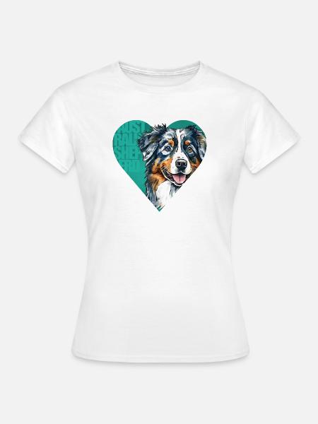 Australian Shepherd Portrait - Frauen T-Shirt - Weiß