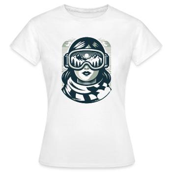 skiing schihaserl schilift schiurlaub wintersport - Frauen T-Shirt - Weiß - Vorne - AI Model Female 172 dark (172cm)