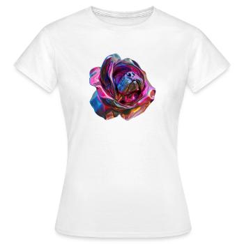 museau de chien dans une rose - T-shirt Femme - blanc - Devant - AI Model Female 172 dark (172cm)