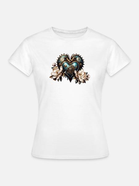 Wunderbares Steampunk-Herz - Frauen T-Shirt - Weiß